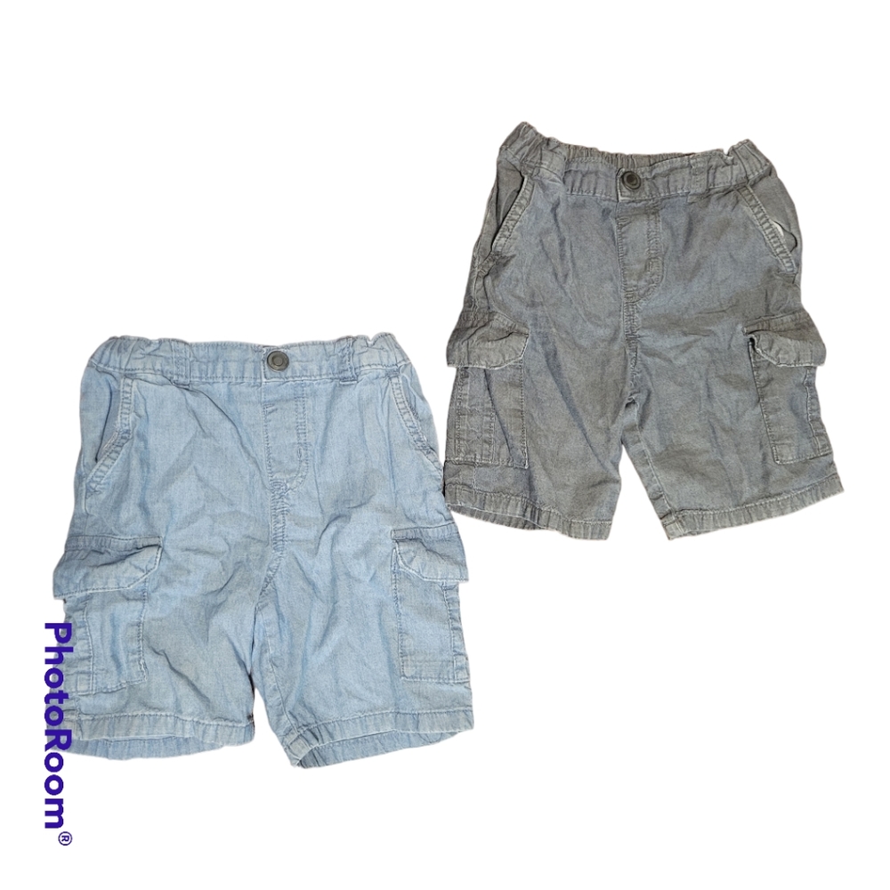 Shorts bundle 2 for $7 Light Blue Dark Blue Adjustable Waist Size 4T Garanimals